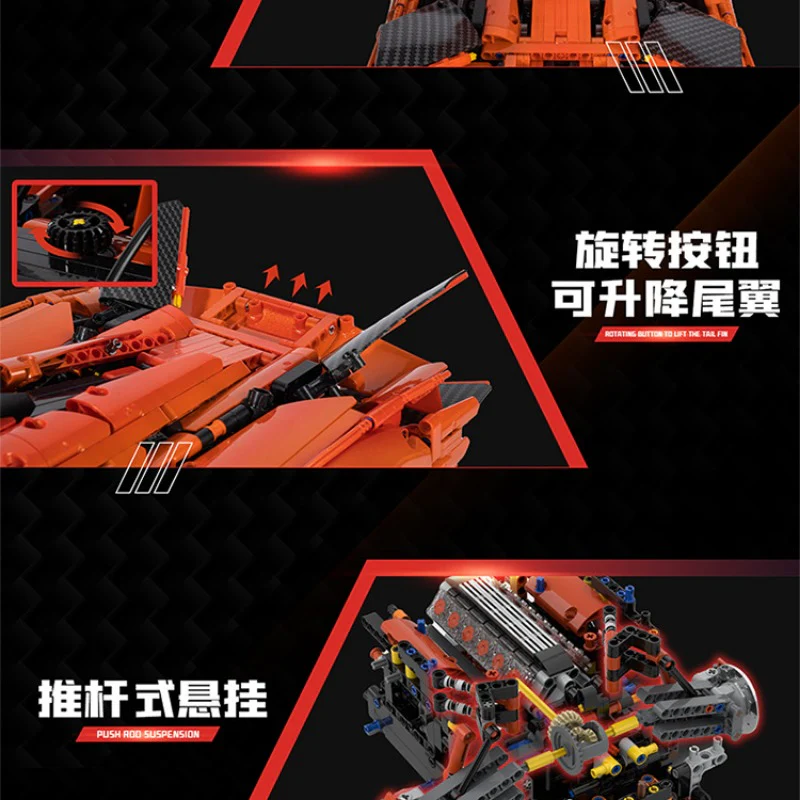 3785pcs 43100 Apollo supercar EVO 1:8 - Image 9