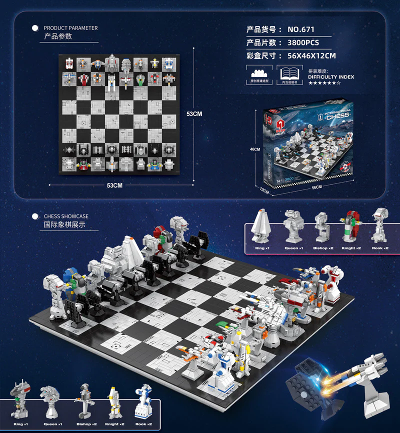 3800 Pcs JuHang 671 Star Wars Spaceship Theme International Chess - Image 6