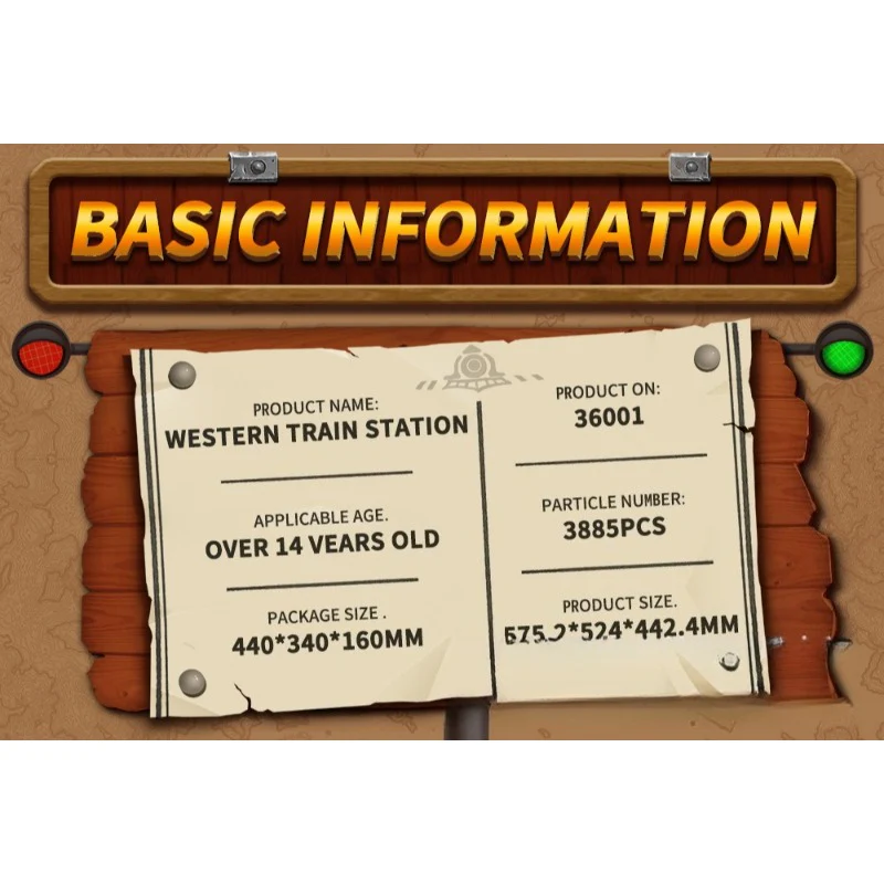 3885pcs 36001 WESTERN TRAIN STATION - Image 4