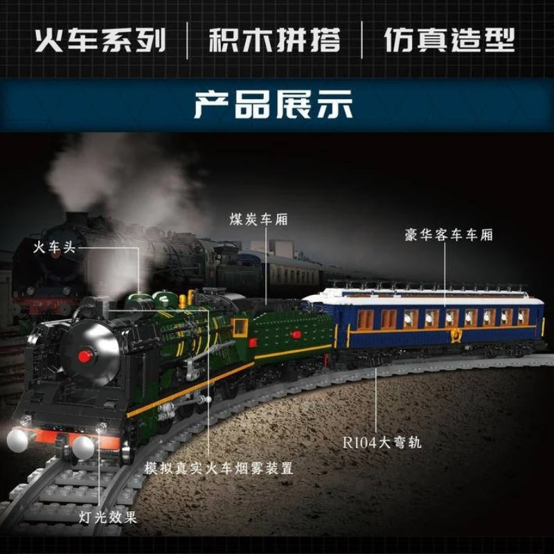 3898pcs MouldKing 12025 Orient Express-French Railways SNCF 231 Steam Locomotive Remote Control - Image 3