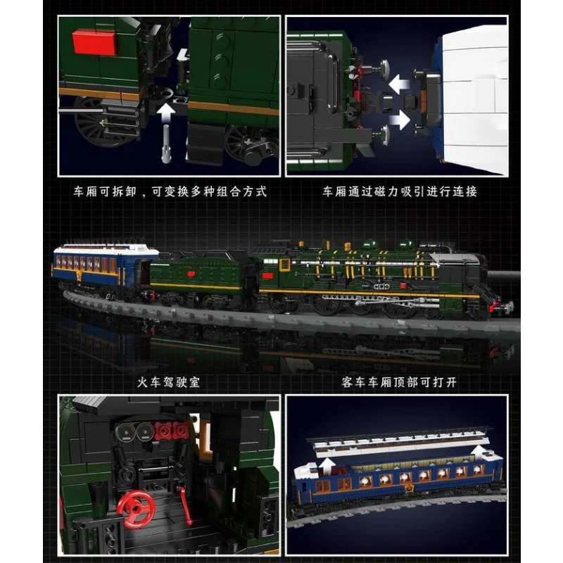 3898pcs MouldKing 12025 Orient Express-French Railways SNCF 231 Steam Locomotive Remote Control - Image 4