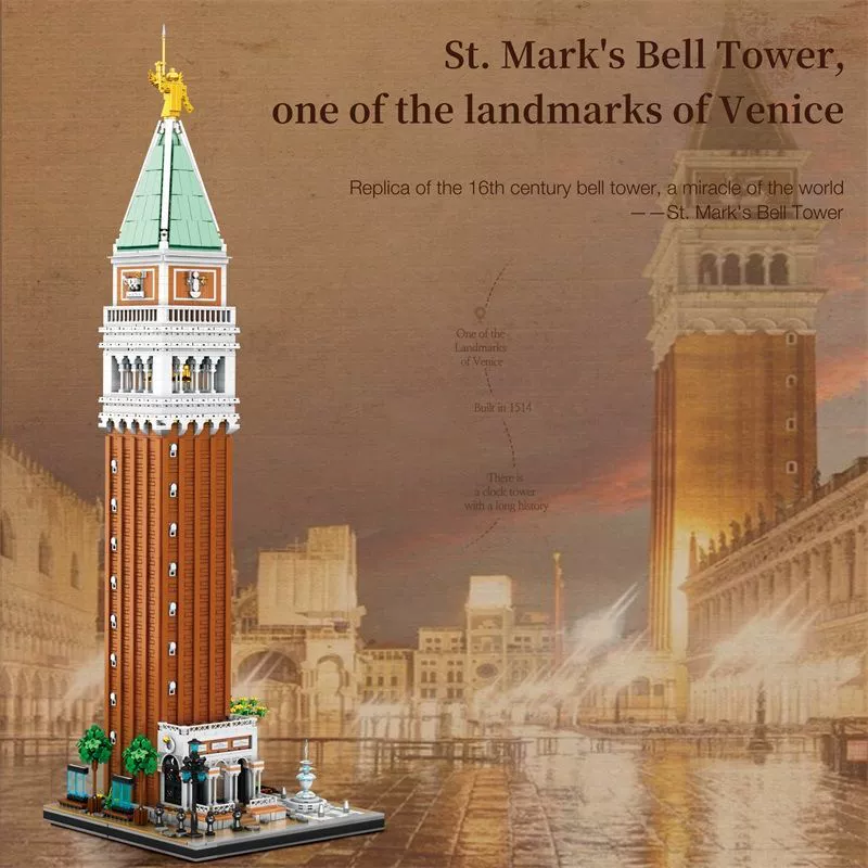 3903 pcs Reobrix 55013 Campanile di San Marco - Image 2