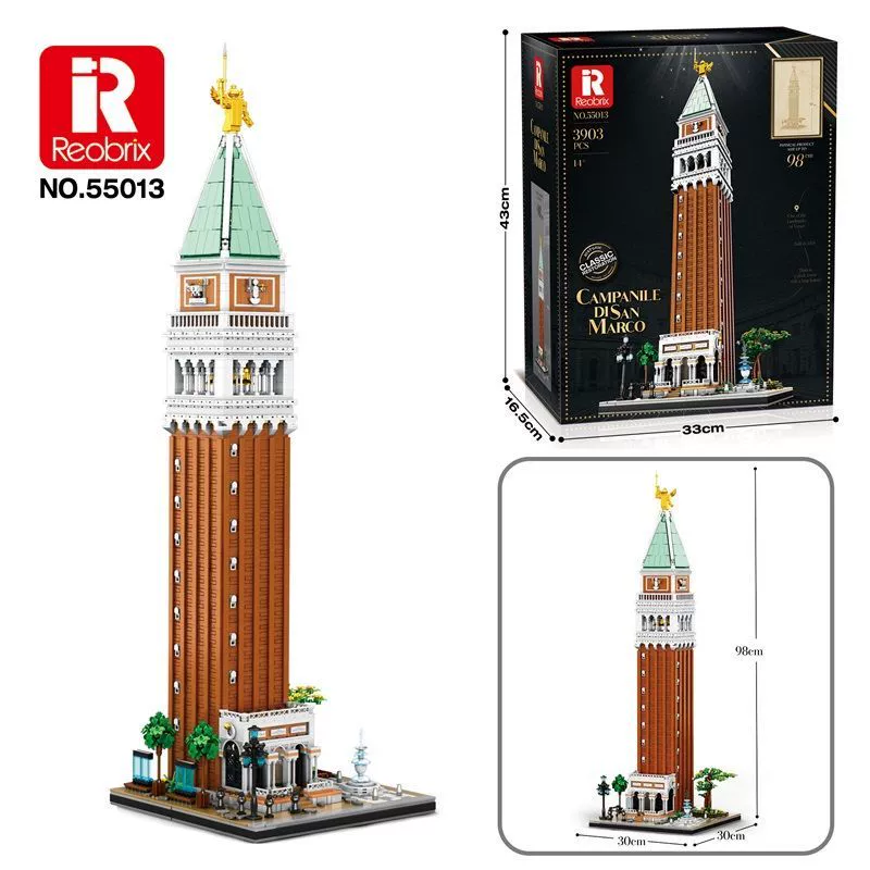 3903 pcs Reobrix 55013 Campanile di San Marco - Image 6