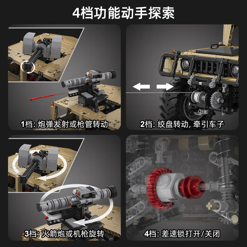 3935PCS CaDA C61036 1:8 HUMVEE Off-Road Vehicle - Image 3