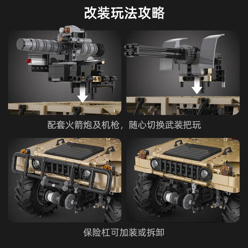 3935PCS CaDA C61036 1:8 HUMVEE Off-Road Vehicle - Image 5