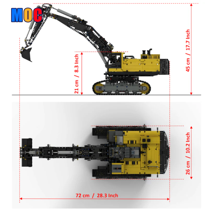 3944pcs MOC43636 Electric Remote Control Model Assembly for Excavator Engineering Vehicle - Image 14