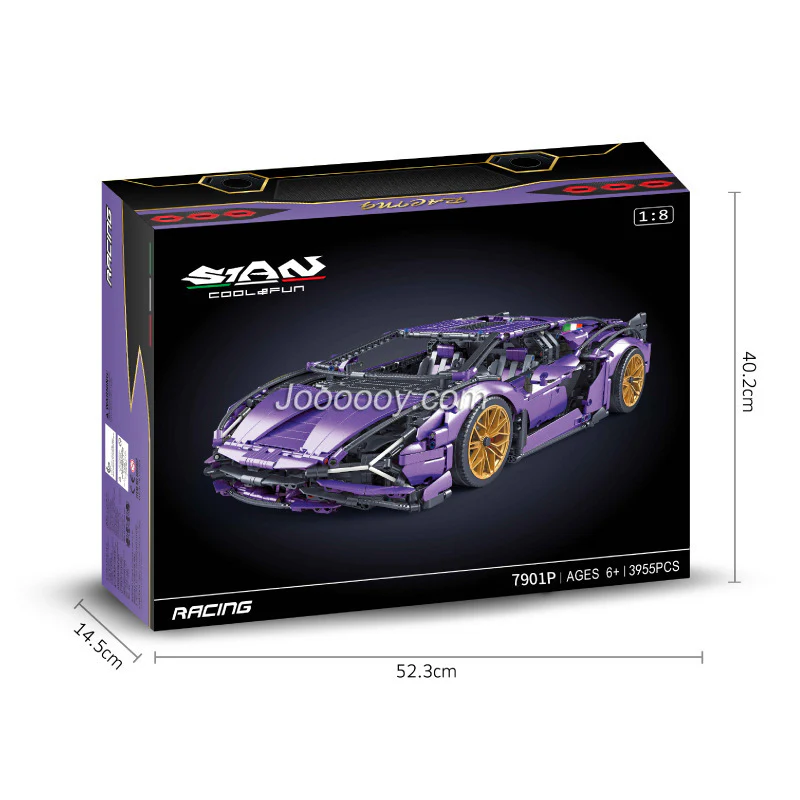 3955PCS Chrome Purple Lamborghini Sian - Image 5
