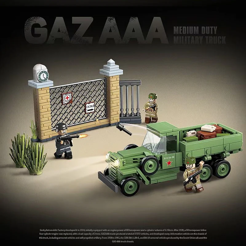 398+PCS QuanGuan 100113 Soviet UnionGAZ AAA - Medium Duty MilitaryTruck - Image 3