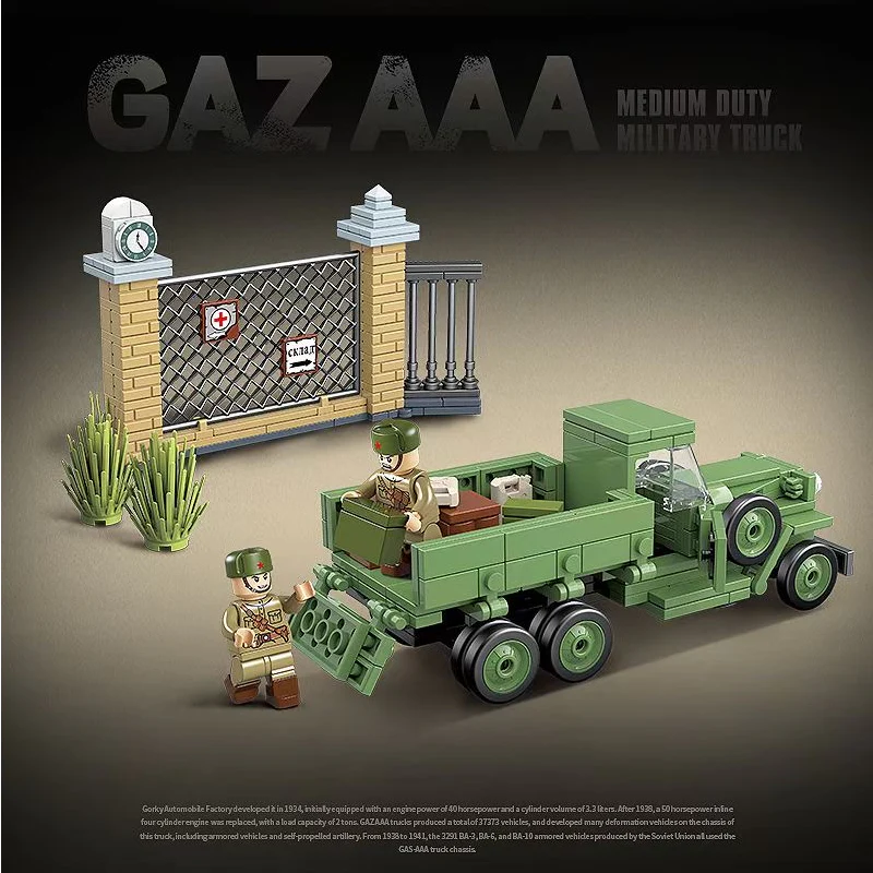 398+PCS QuanGuan 100113 Soviet UnionGAZ AAA - Medium Duty MilitaryTruck - Image 4