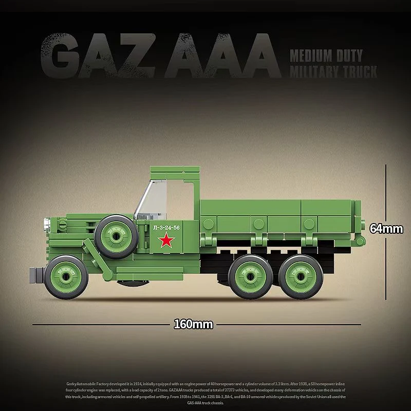 398+PCS QuanGuan 100113 Soviet UnionGAZ AAA - Medium Duty MilitaryTruck - Image 6