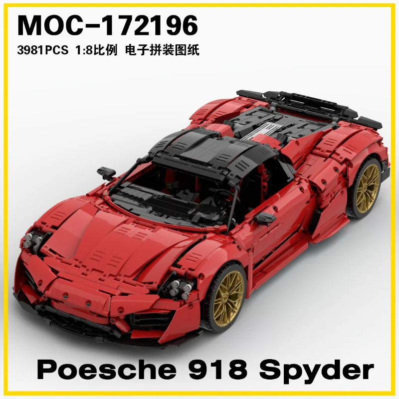 3981pcs MOC-172169 Porsche 918 Spyder 1:8 - Image 11