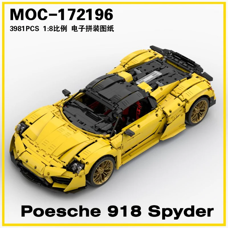 3981pcs MOC-172169 Porsche 918 Spyder 1:8 - Image 3