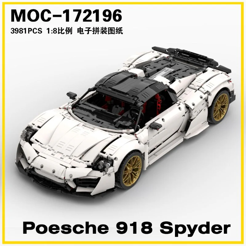 3981pcs MOC-172169 Porsche 918 Spyder 1:8 - Image 7