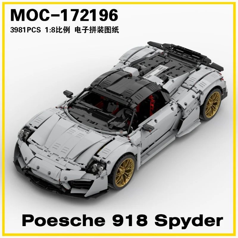 3981pcs MOC-172169 Porsche 918 Spyder 1:8 - Image 8