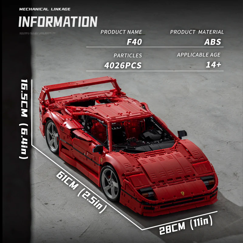 4026pcs JD017 Ferrari F40 MOC-140629 - Image 3
