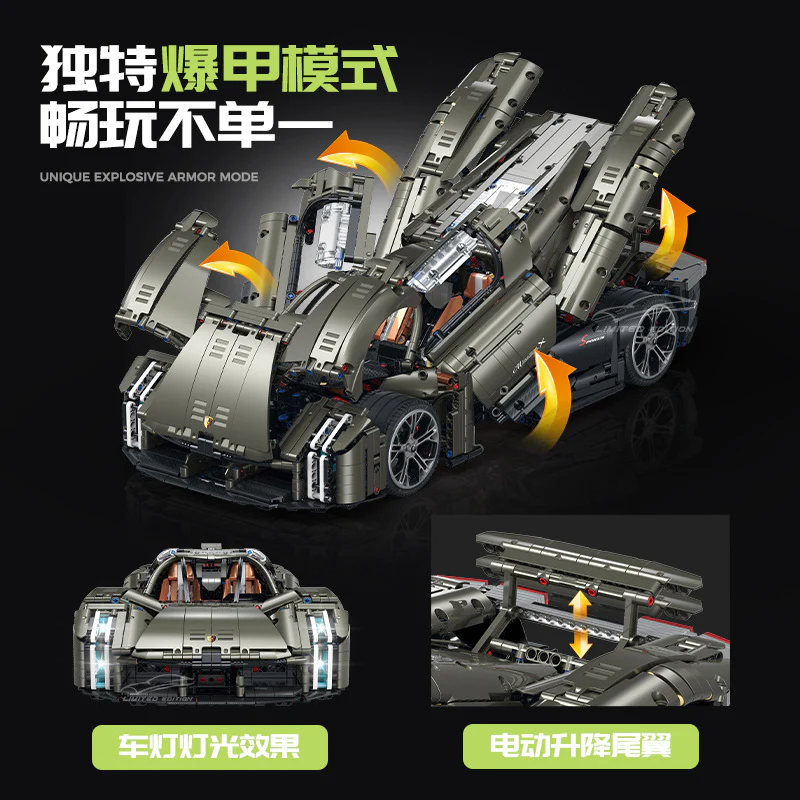 4056 pcs GULY 10626 Porsche Mission X 1:8 - Image 4