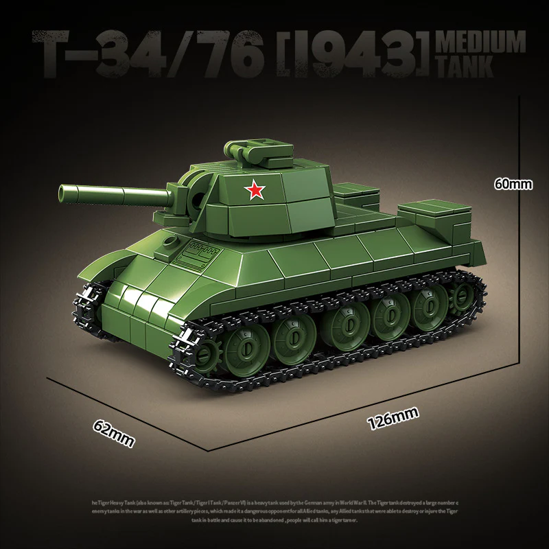 415pcs QUANGUAN 100297 T-34/76 [1943] MEDIUM TANK - Image 3