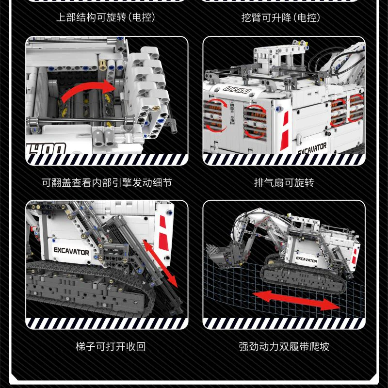 4265pcs MouldKing 13130S Terex RH400 Mining Excavator Remote control app - Image 4