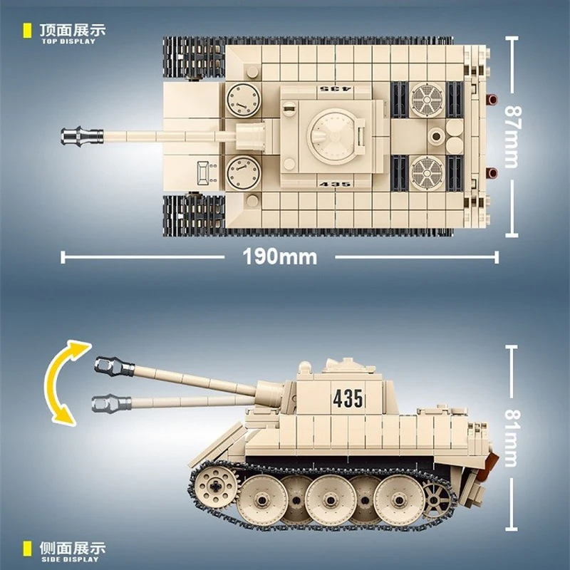446PCS QUANGUAN 100101 VK 1602 Leopard Tank - Image 3