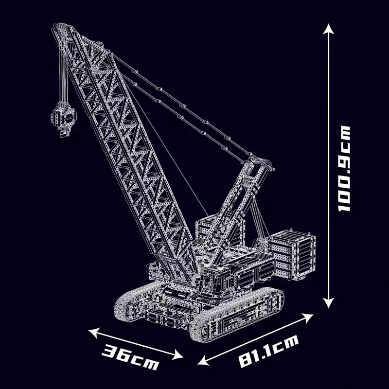 4494pcs Mouldking 17046 Wacker 16000 crawler crane dynamic version - Image 4