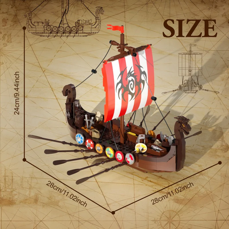 454pcs MOC-58275 Viking Longship - Image 4