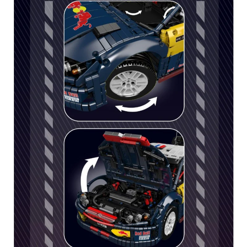 4606 PCS Mouldking 13187 Red Bull Citroen C4 racing car - Image 3