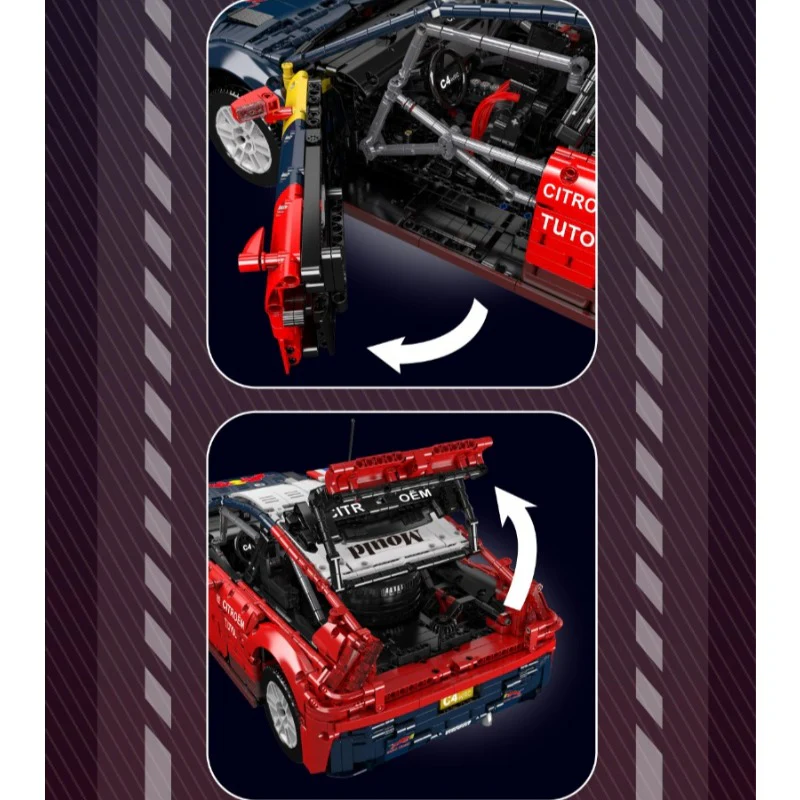 4606 PCS Mouldking 13187 Red Bull Citroen C4 racing car - Image 4