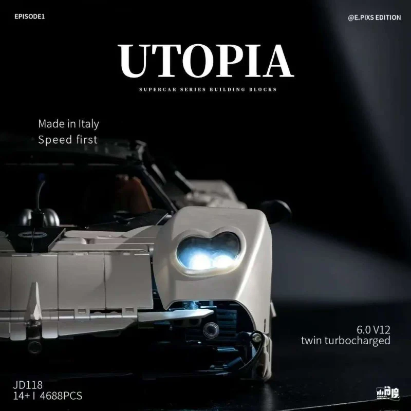 4688pcs XJD JD118 Pagani Utopia Sports Car 1:8 - Image 5