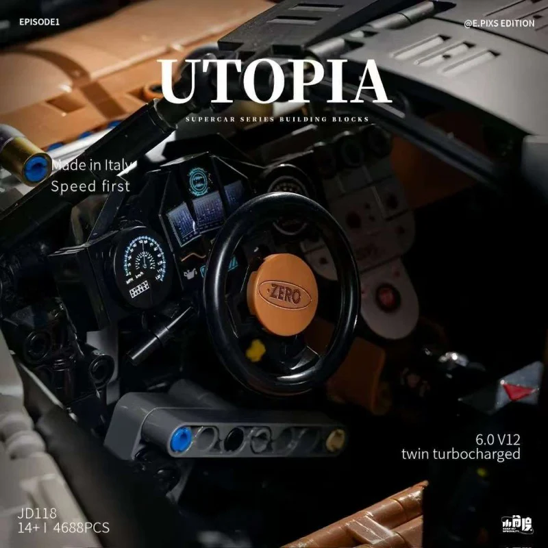 4688pcs XJD JD118 Pagani Utopia Sports Car 1:8 - Image 8