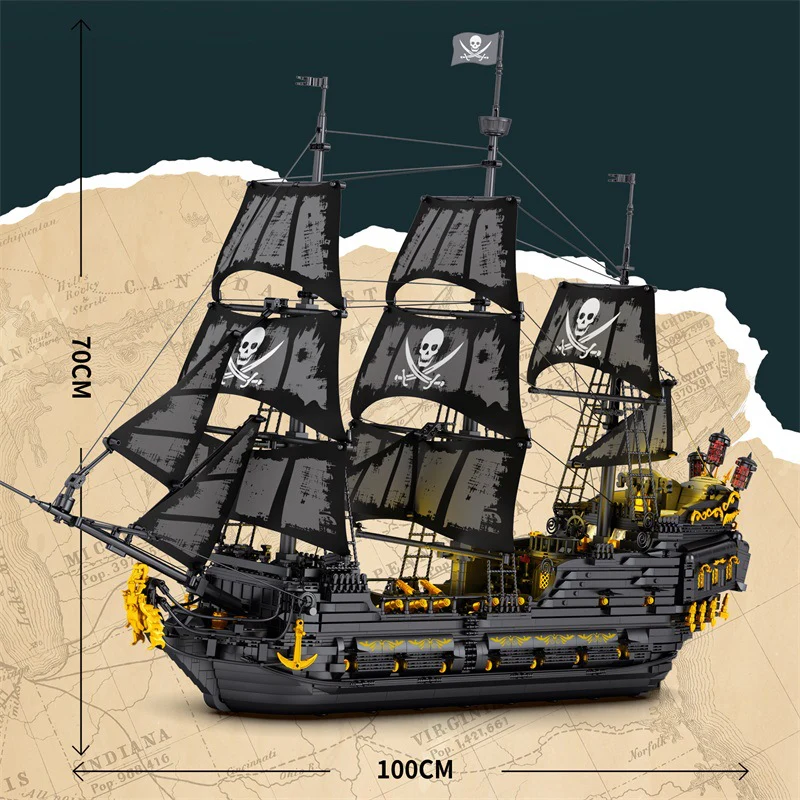 4708pcs Reobrix 66036 Black Pearl Pirate Ship - Image 3