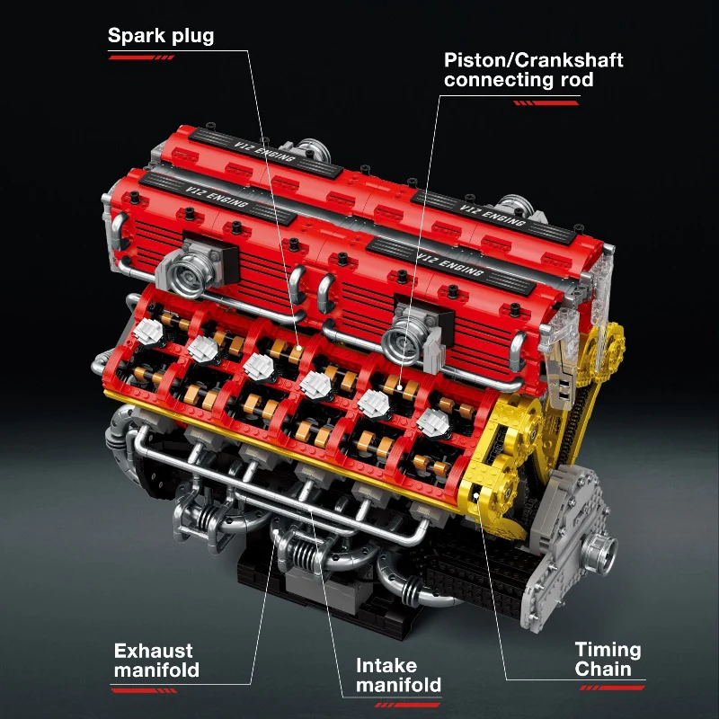 4719pcs Reobrix 33017 Engine V12 - Image 2