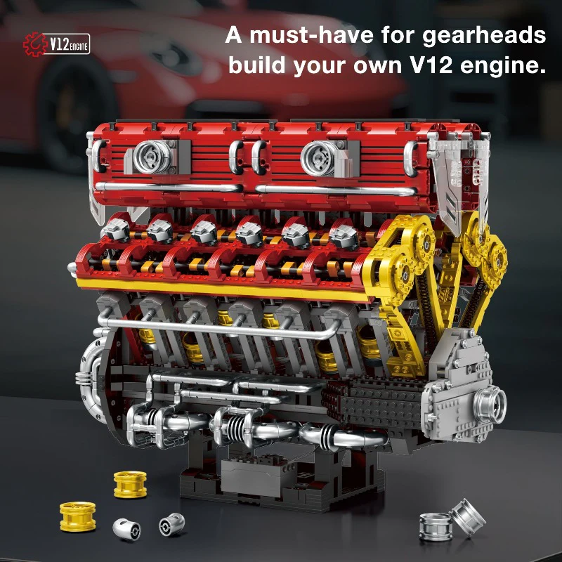 4719pcs Reobrix 33017 Engine V12 - Image 3