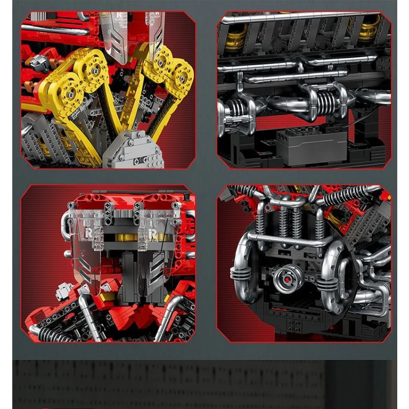 4719pcs Reobrix 33017 Engine V12 - Image 5