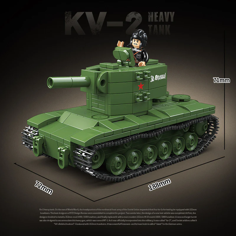 472pcs QUANGUAN 100248 KV-2 HEAVY TANK - Image 3