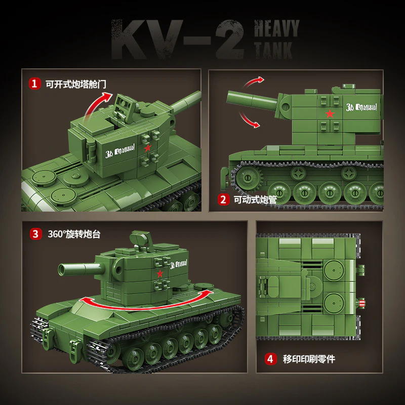 472pcs QUANGUAN 100248 KV-2 HEAVY TANK - Image 5