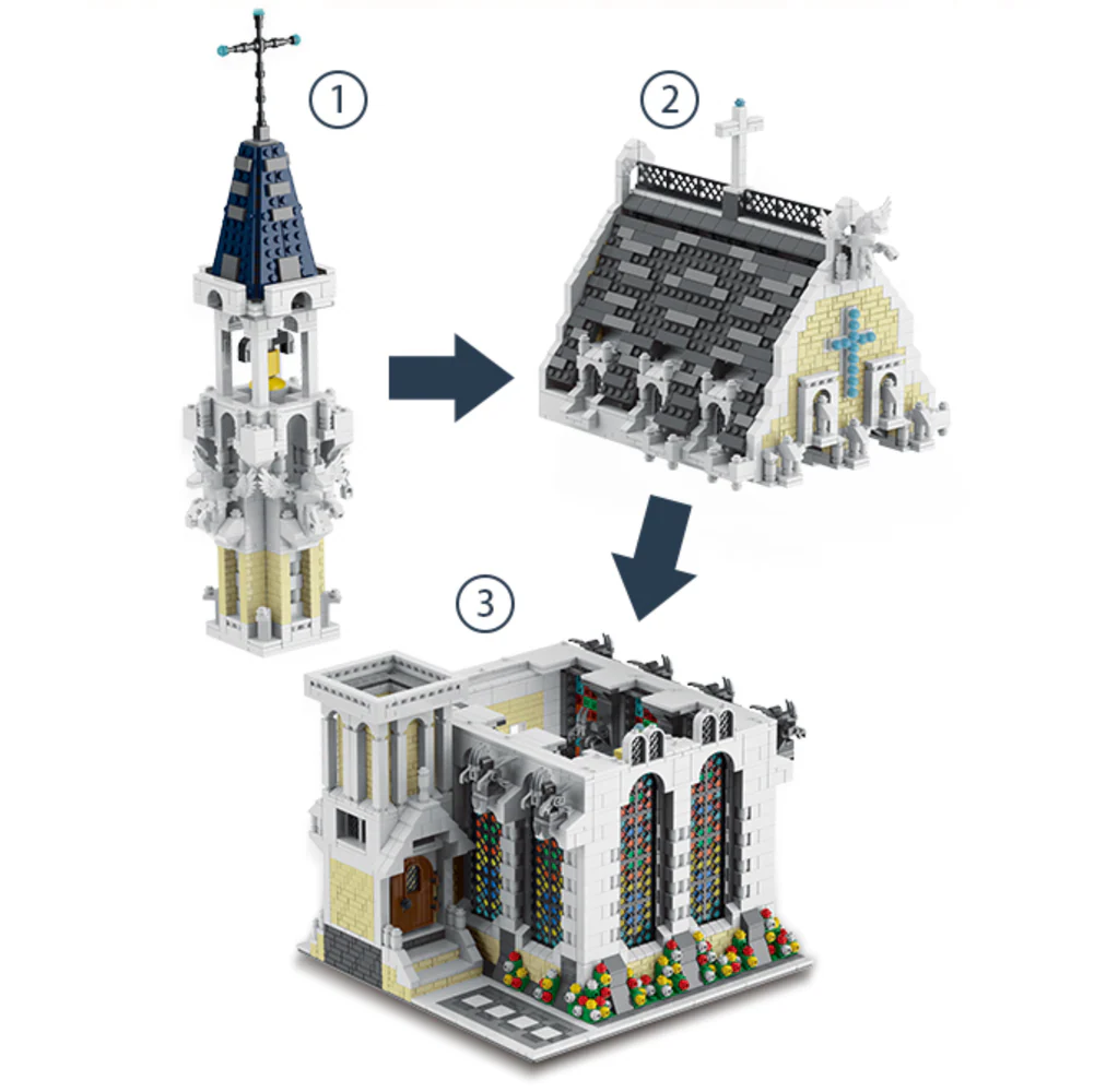 4752pcs XMORK 033006 Medieval City Church - Image 4