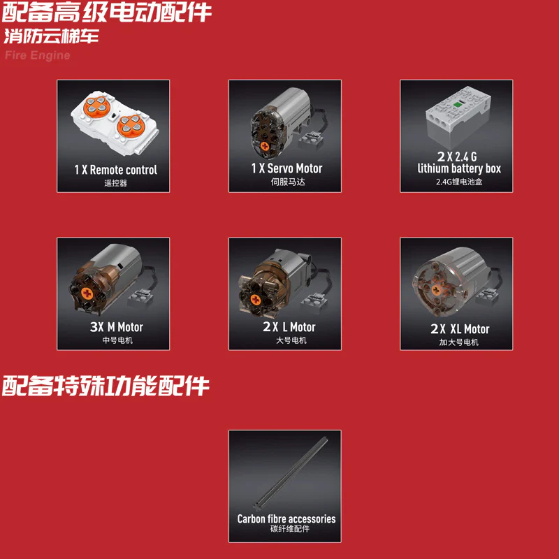 4886PCS MOULDKING 17022 Fire ladder truck with Remote Control - Image 2