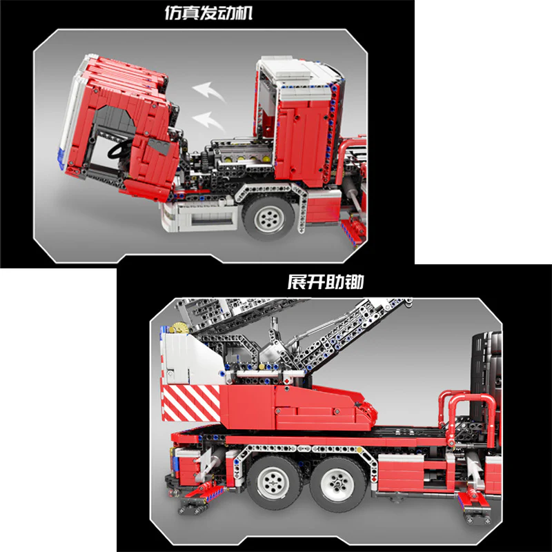 4886PCS MOULDKING 17022 Fire ladder truck with Remote Control - Image 3