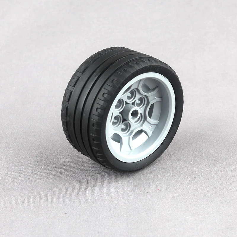 4pcs Cada 41897 Wheel 43.2mm D.x26mm Technic Racing Small 6 Pin Holes with Black Tire 56x28 ZR Street - Image 6