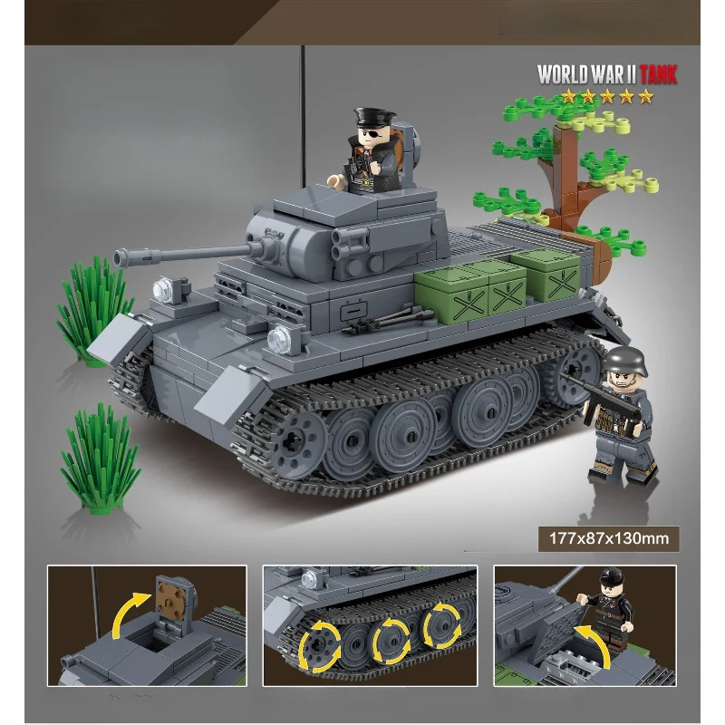 503pcs QUANGUAN 100100 PZ.KPFW II AUSF L LUCHS - Image 5