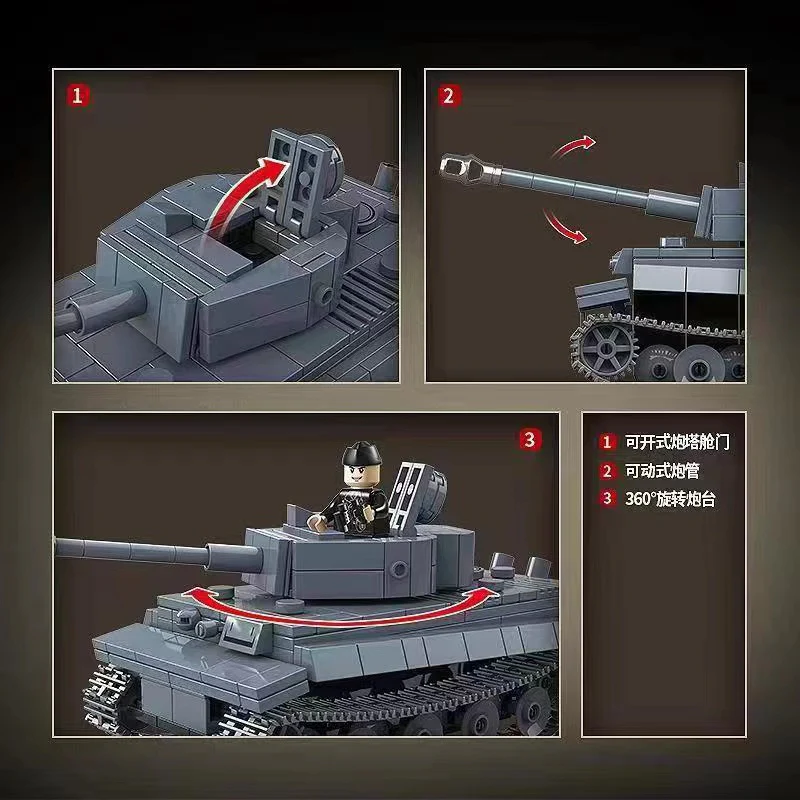 503PCS QG100242 QUANGUAN Panzerkampfwagen VI Tiger Ausf.E (Sd.Kfz.181) Tiger I Tank - Image 2