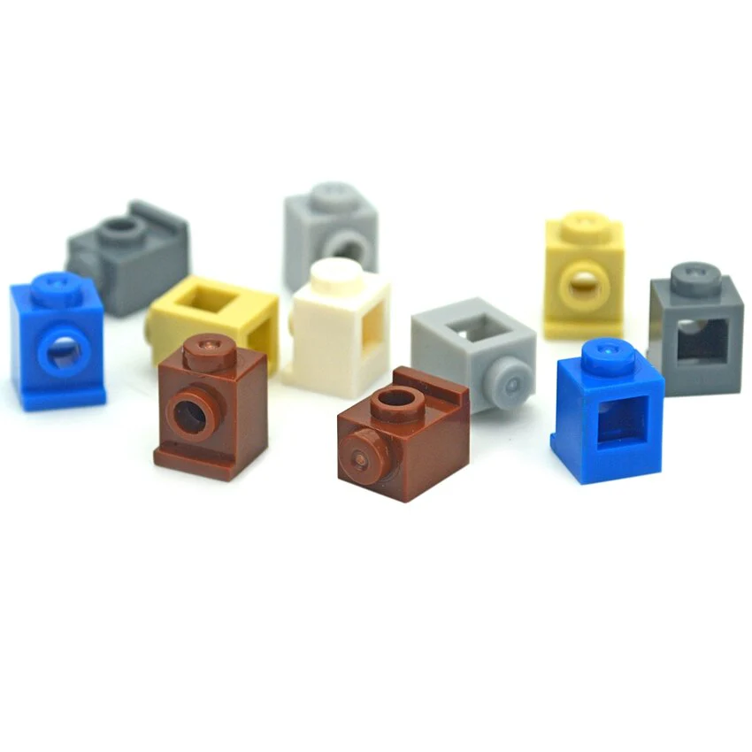 50pcs 1x1 one-side shortened bump brick with adapter 4070 - Image 2