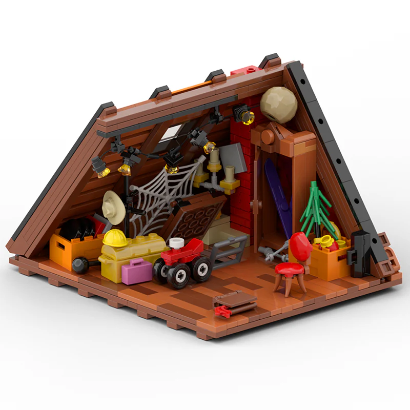 544PCS MOC lego cabin、lego a frame cabin、The Attic - Image 2