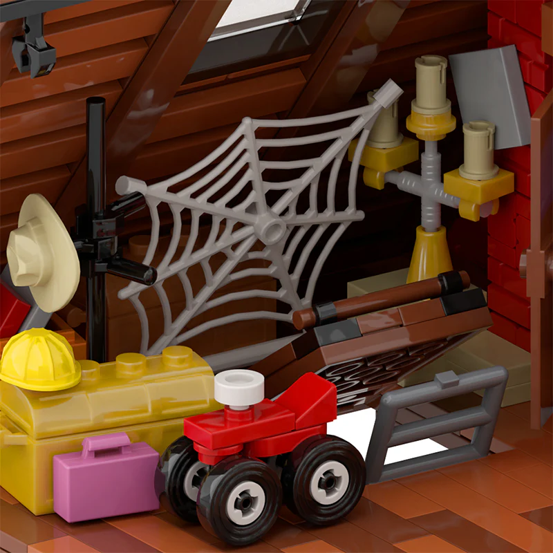 544PCS MOC lego cabin、lego a frame cabin、The Attic - Image 4