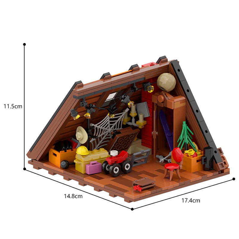 544PCS MOC lego cabin、lego a frame cabin、The Attic - Image 7