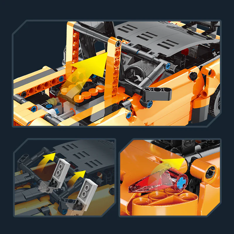 545PCS Mould King 15006 Orange Challenger Race Car - Image 4