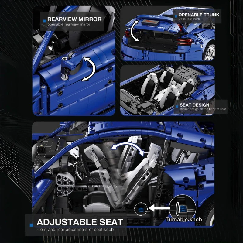 5480 pcs Reobrix 11010 Maserati GranTurismo 110 1:8 - Image 2