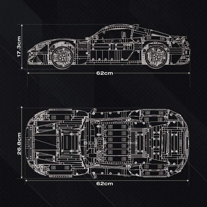 5480 pcs Reobrix 11010 Maserati GranTurismo 110 1:8 - Image 4