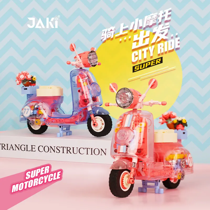 552 pcs JK8325 Super sweetheart motorcycle transparent version