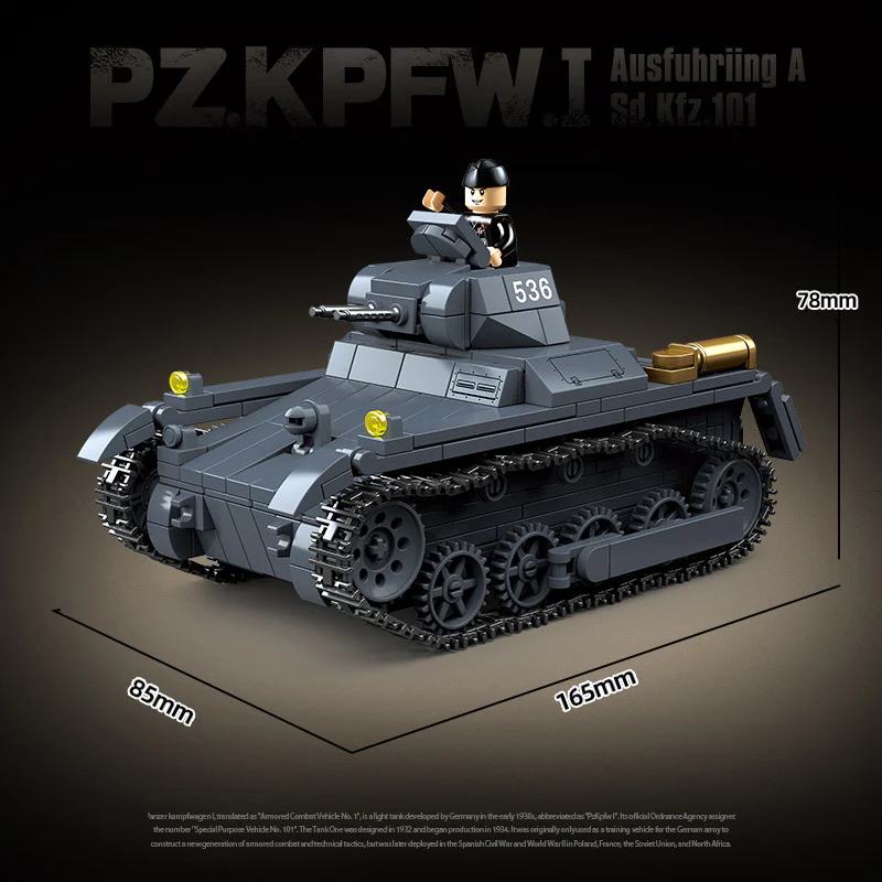 565 pcs QUANGUAN 100274 Panzer 1 Type A - Image 4